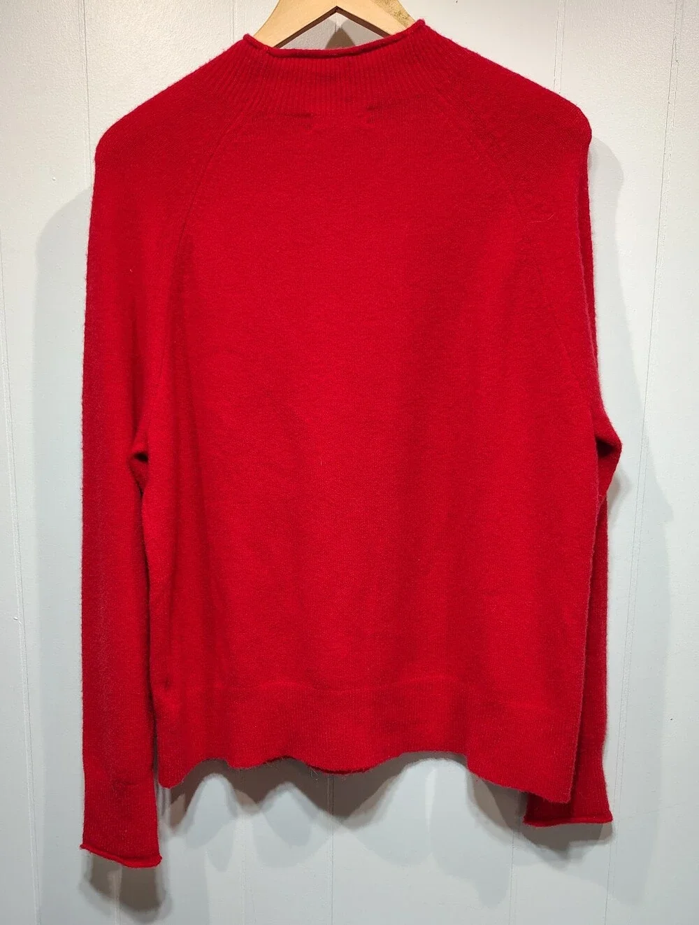 J Crew Rollneck Sweater Red Size Medium Merino Wool Alpaca Blend